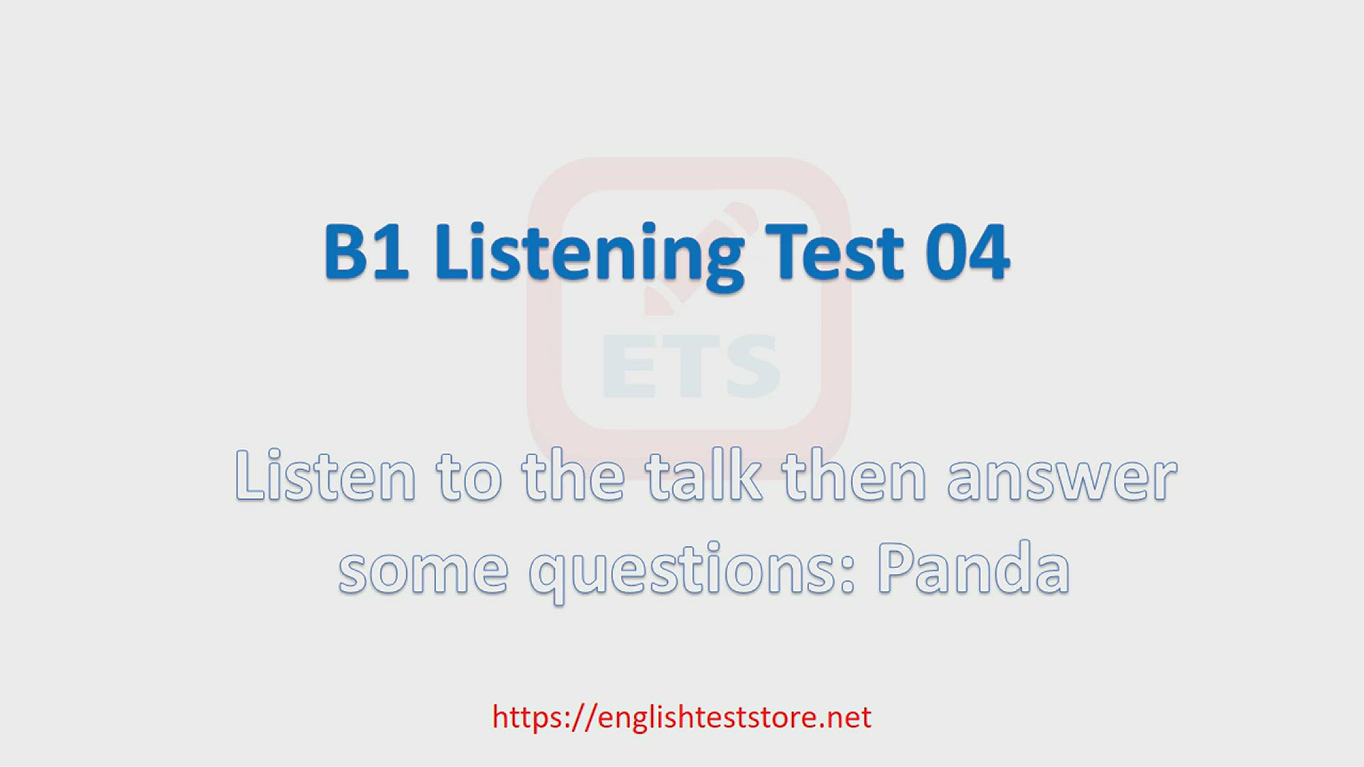 'Video thumbnail for English B1 Listening Practice Test 04'