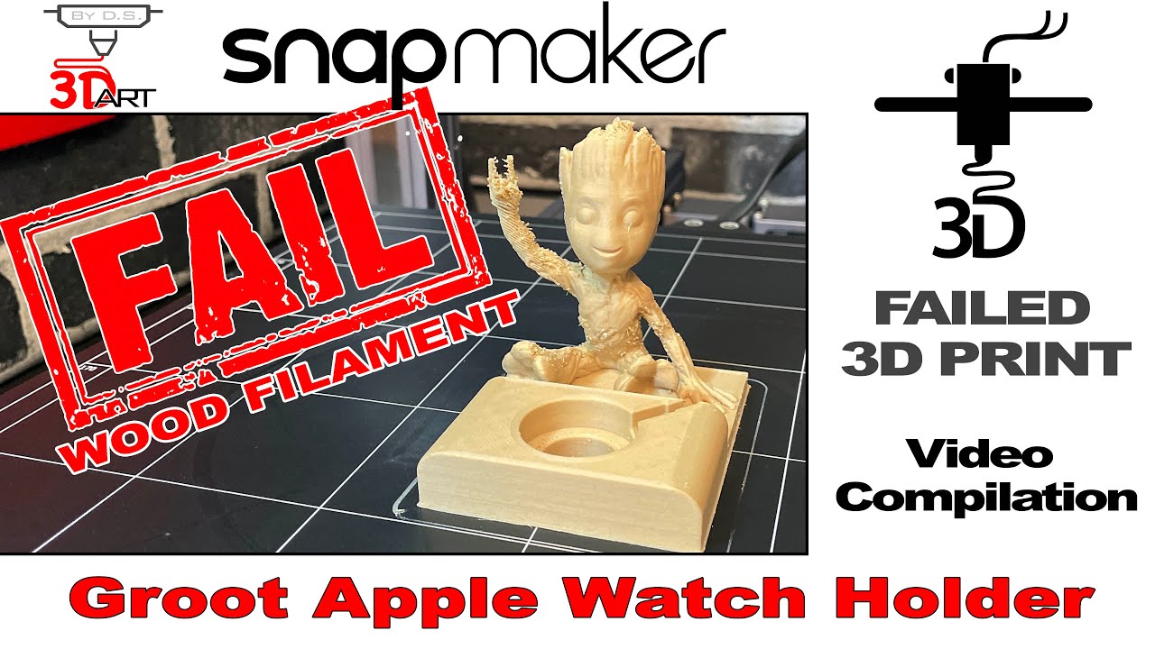 Video thumbnail for FAIL Groot Apple Watch Holder Time Lapse Snapmaker 2 0 A350