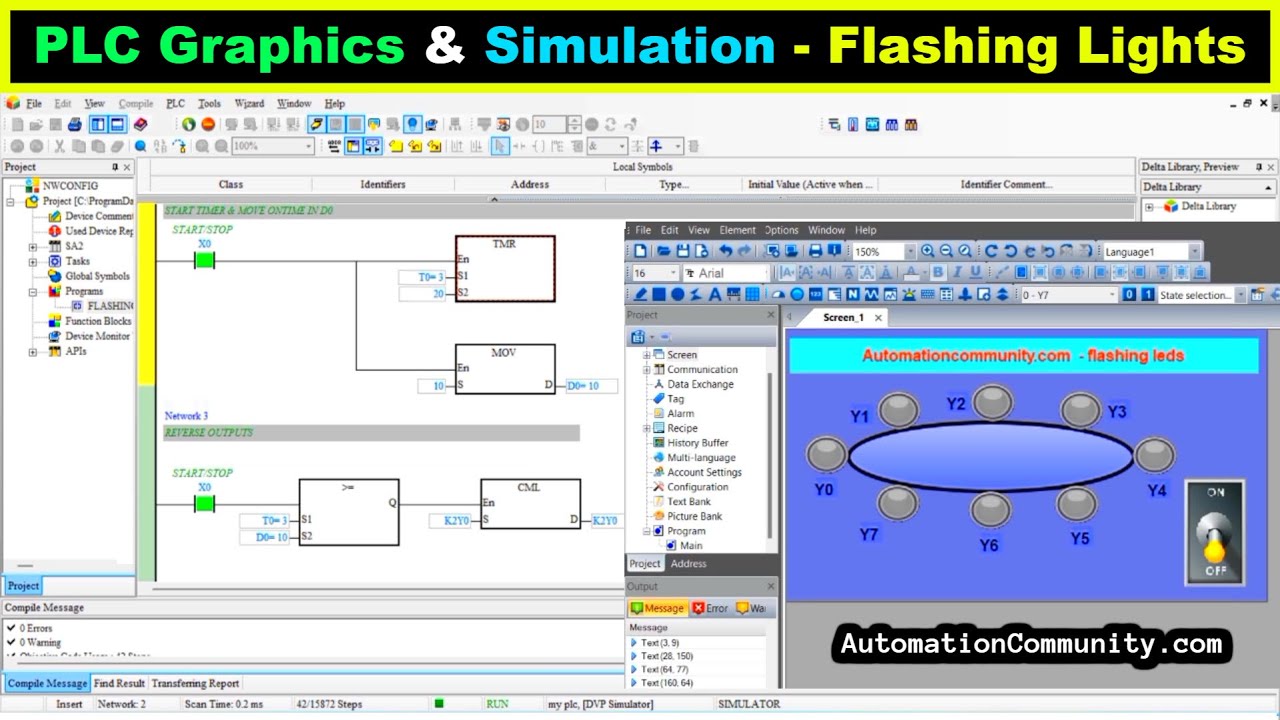 'Video thumbnail for PLC with Graphic HMI Solution for Flashing LEDs Program'