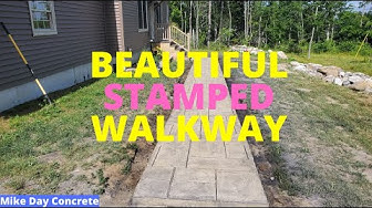 'Video thumbnail for How To Pour And Stamp A Concrete Sidewalk'