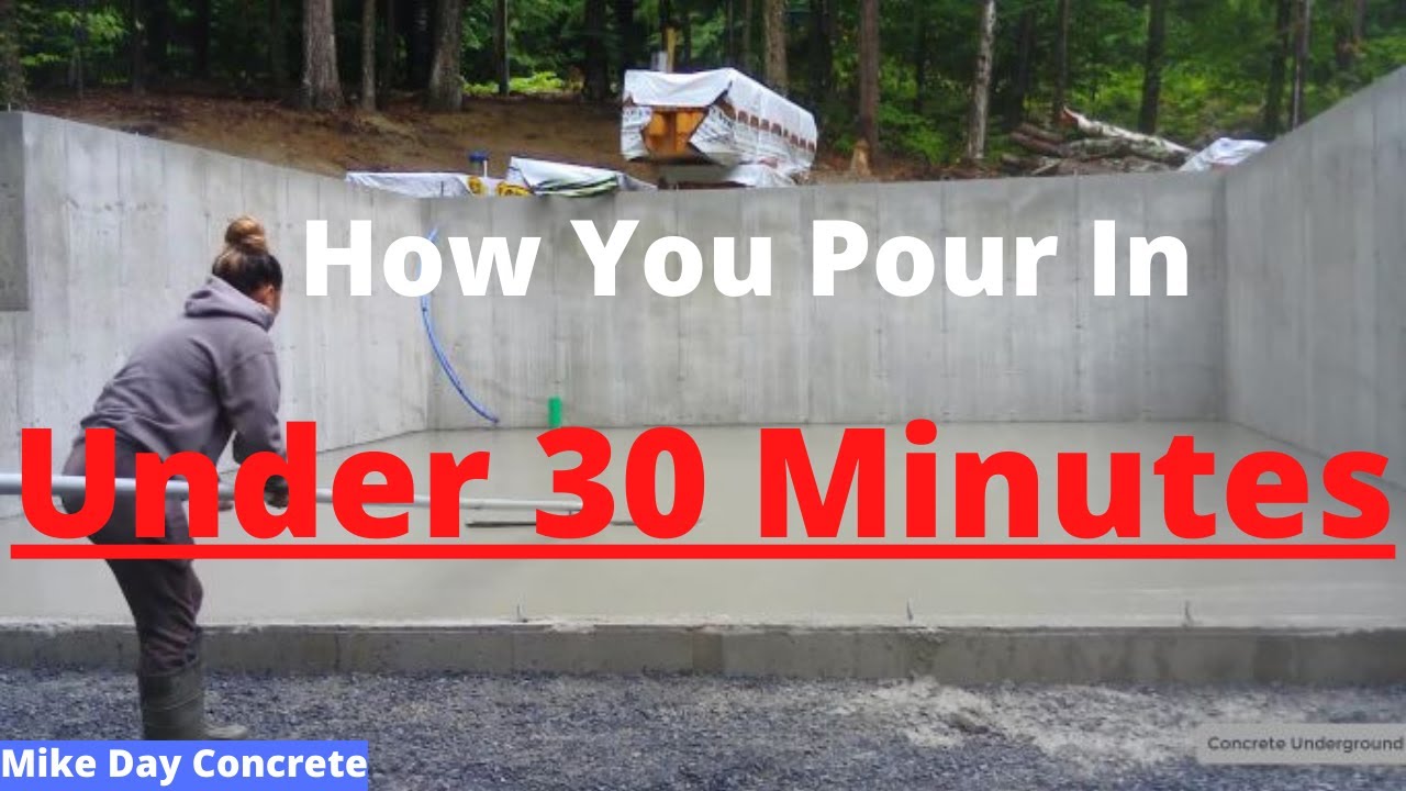 'Video thumbnail for How To Quickly Pour A Concrete Floor (How Fast Are We?)'
