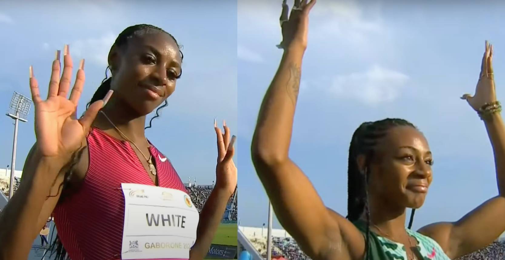 'Video thumbnail for Kayla White beats Sha'Carri Richardson in 200m at Botswana Golden Grand Prix'