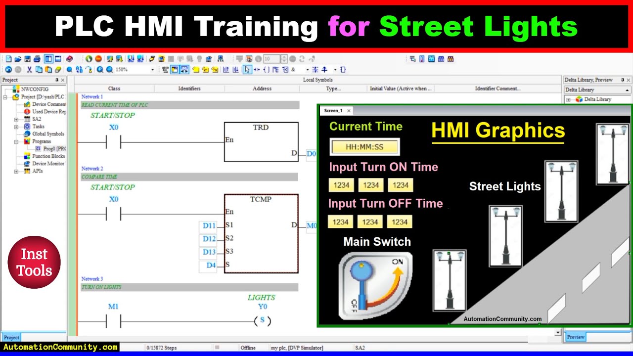 'Video thumbnail for PLC HMI Training for Street Lights - Automation Courses'