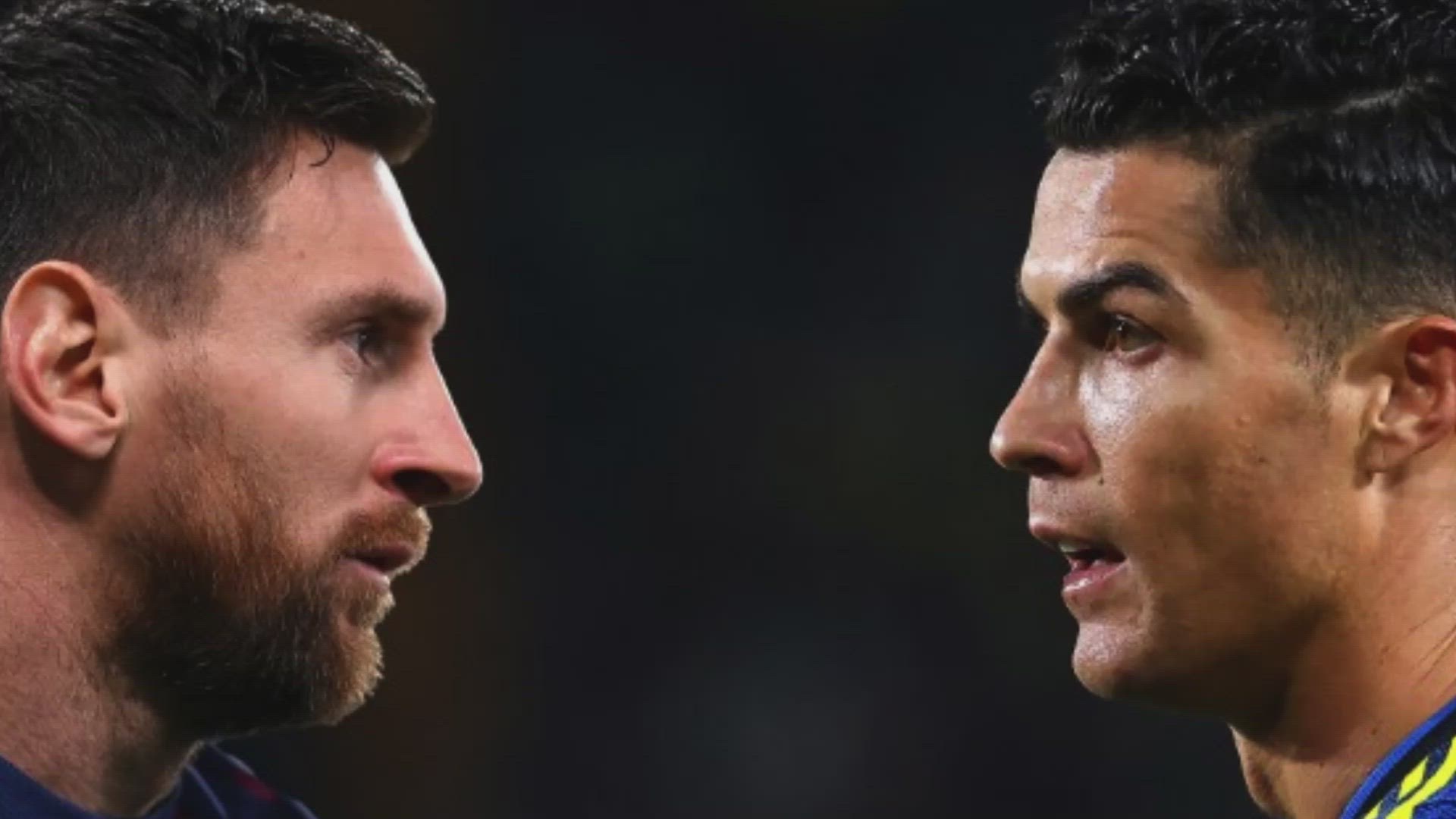 'Video thumbnail for Lionel Messi Scores in Less Than 3 Minutes During Cristiano Ronaldo Clash'