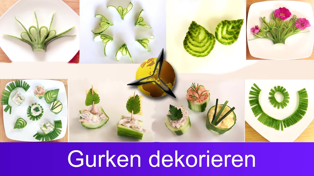 'Video thumbnail for Gurken schön dekorieren / garnieren - 6 Deko Ideen'