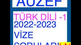 'Video thumbnail for Türk Dili -1 2022 - 2023 Vize Soruları'