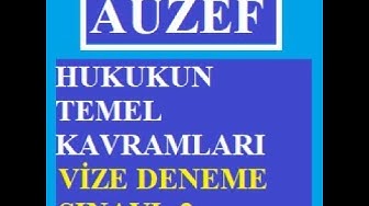 'Video thumbnail for Hukukun Temel Kavramları Vize Denem Sınavı -2'