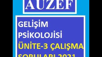 'Video thumbnail for Gelişim Psikolojisi Ünite-3 Çalışma Soruları 2021'