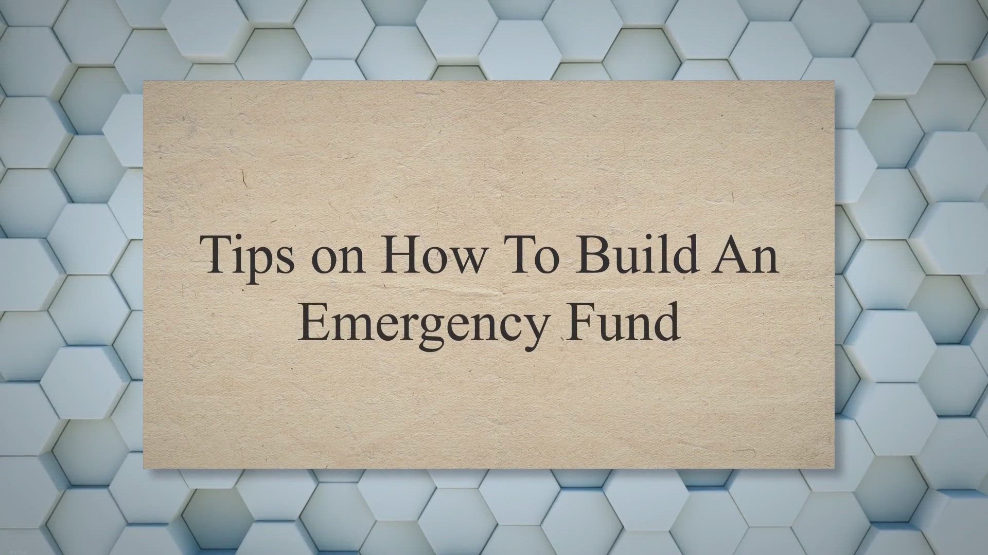 'Video thumbnail for Tips on How To Build An Emergency Fund'