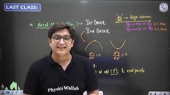 Video thumbnail for Application of Derivative by Sachin Sir physics Wallah class 12th L9#physicswallah#nothingphone1