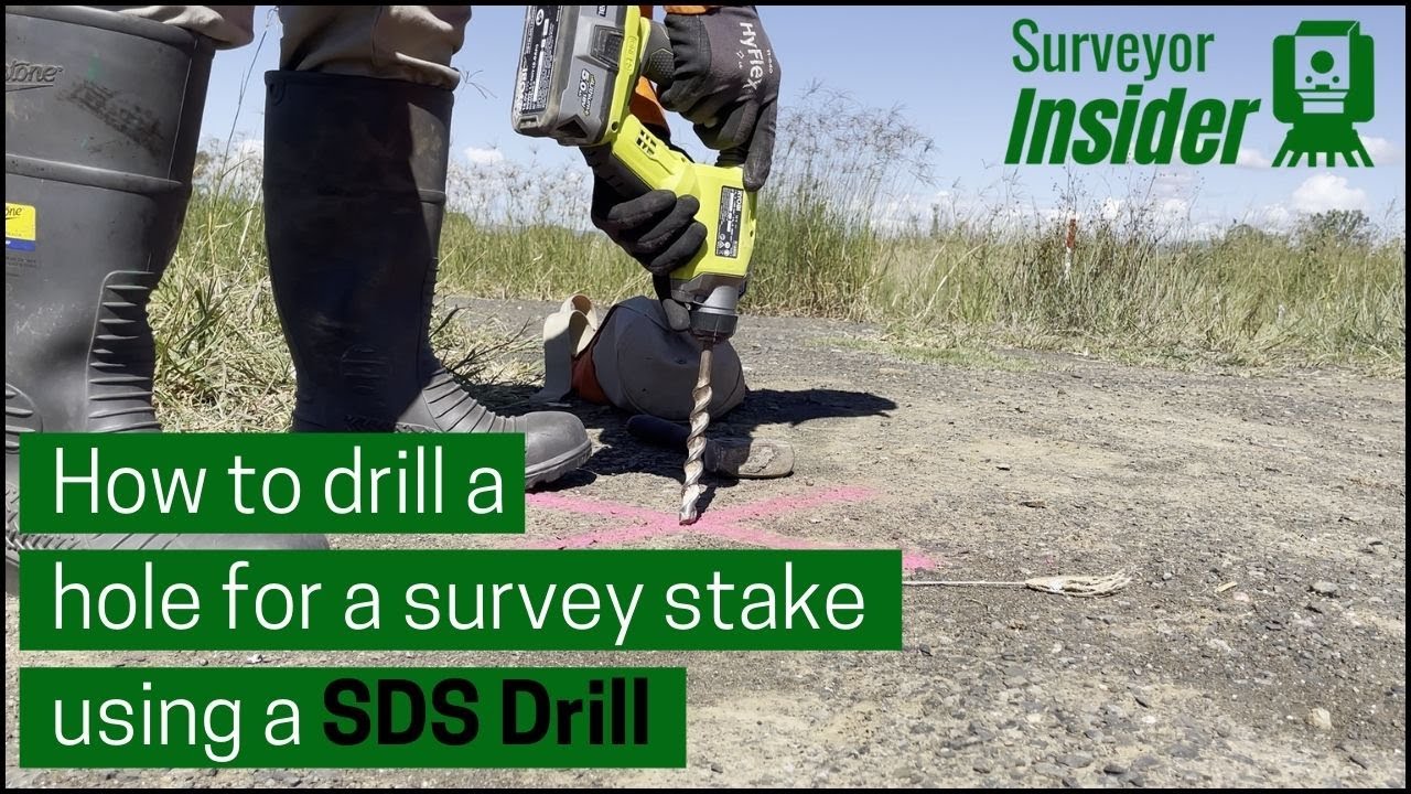 Video thumbnail for How to drill a hole for a survey stake