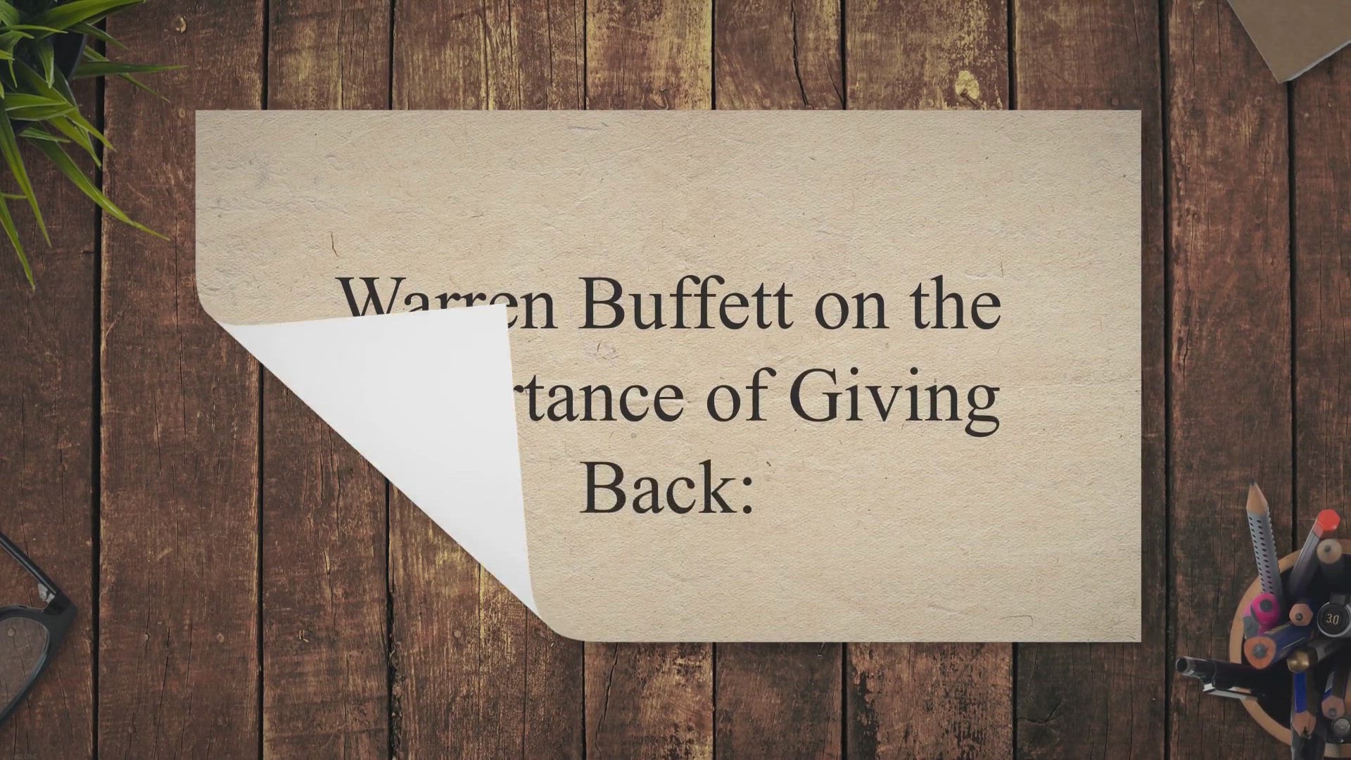 'Video thumbnail for Warren Buffett on the Importance of Giving Back:'