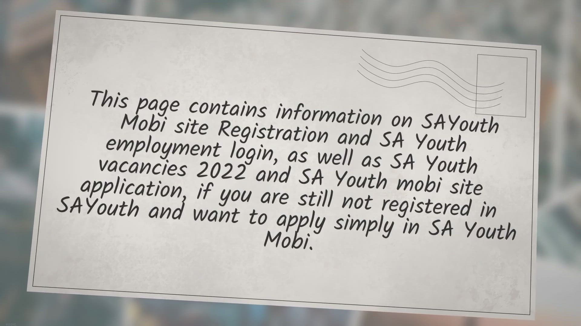 Video thumbnail for SAyouth Application Form 2022/2023