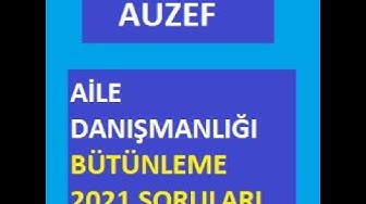 'Video thumbnail for Aile Danışmanlığı 2021 Bütünleme Soruları'