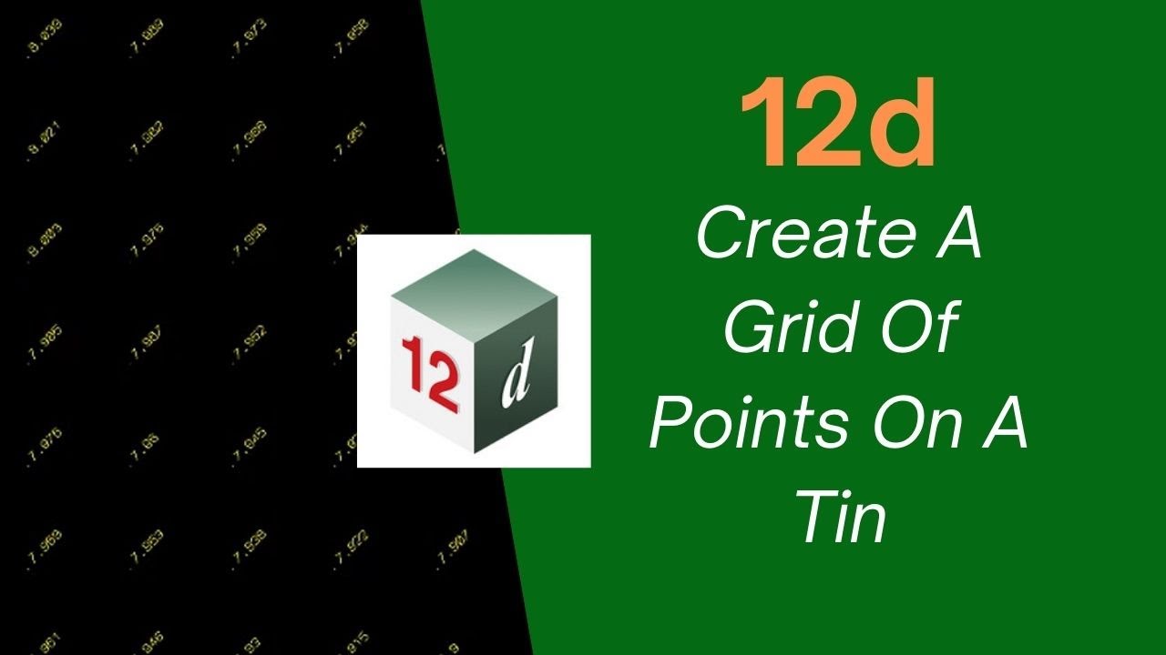 Video thumbnail for 12d - How to create a grid of points on a tin in 12d