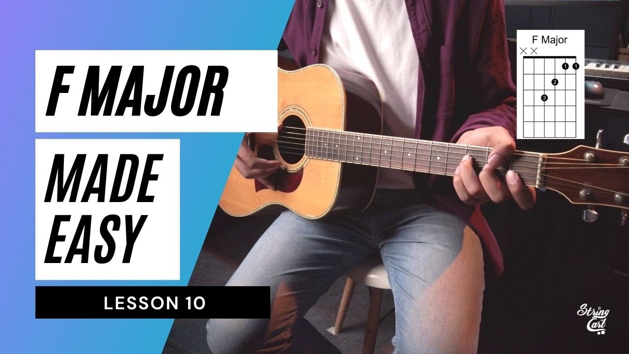 Video thumbnail for How To Play F Chord On Guitar Without Barring | Lesson 10