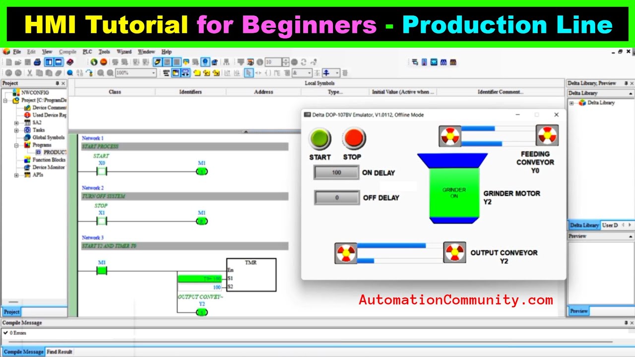 'Video thumbnail for HMI Tutorial for Beginners - Production Line - Online Course'