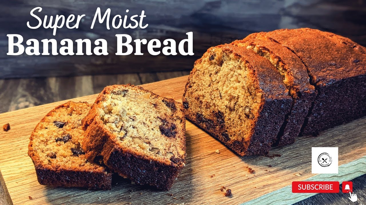 'Video thumbnail for Super Moist Banana Bread Recipe - With Toasted Walnuts and Chocolate Chips'