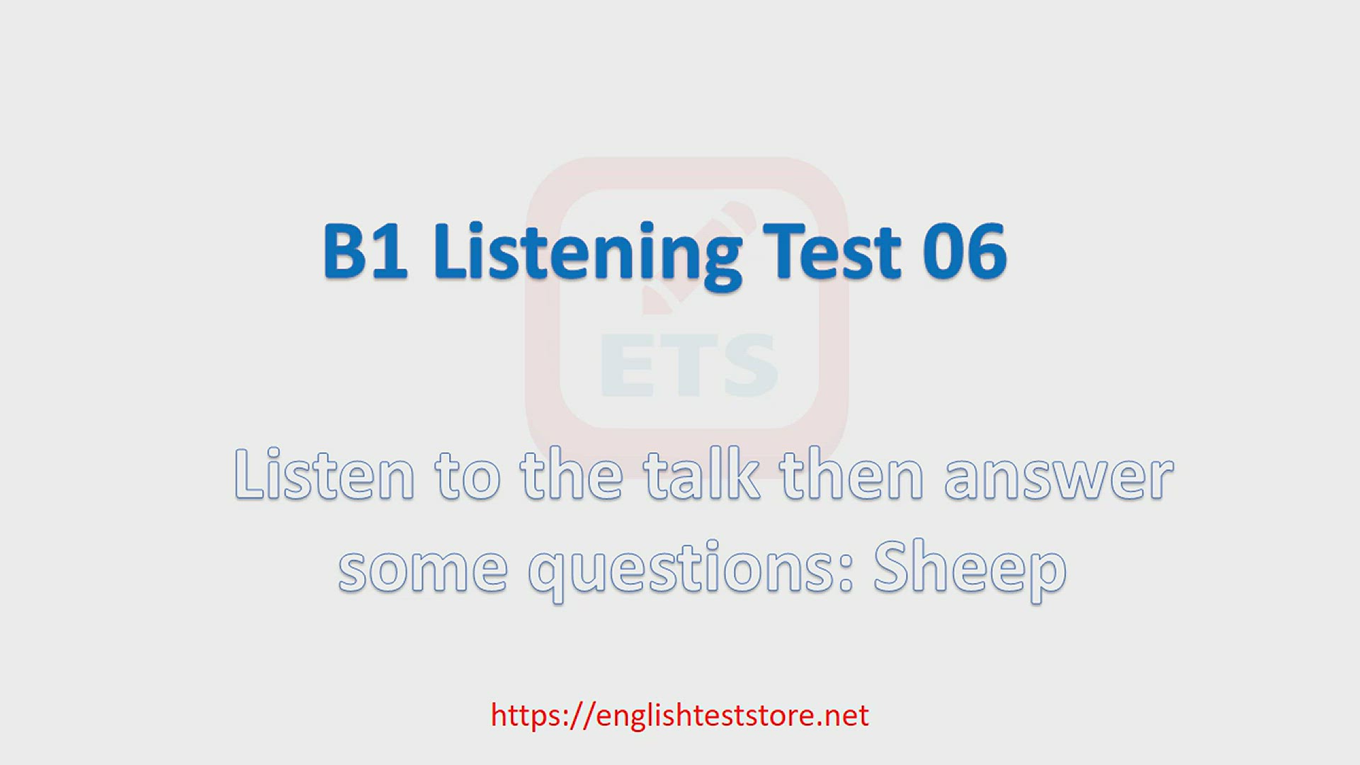 'Video thumbnail for English B1 Listening Practice Test 06'