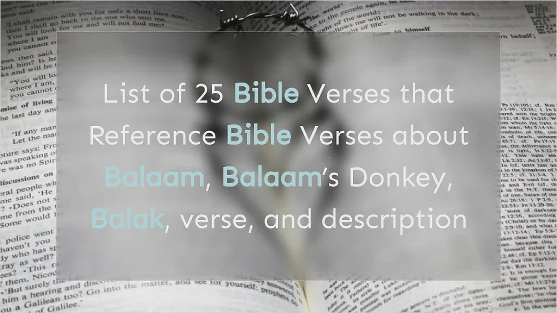 'Video thumbnail for Bible Verses about Balaam'