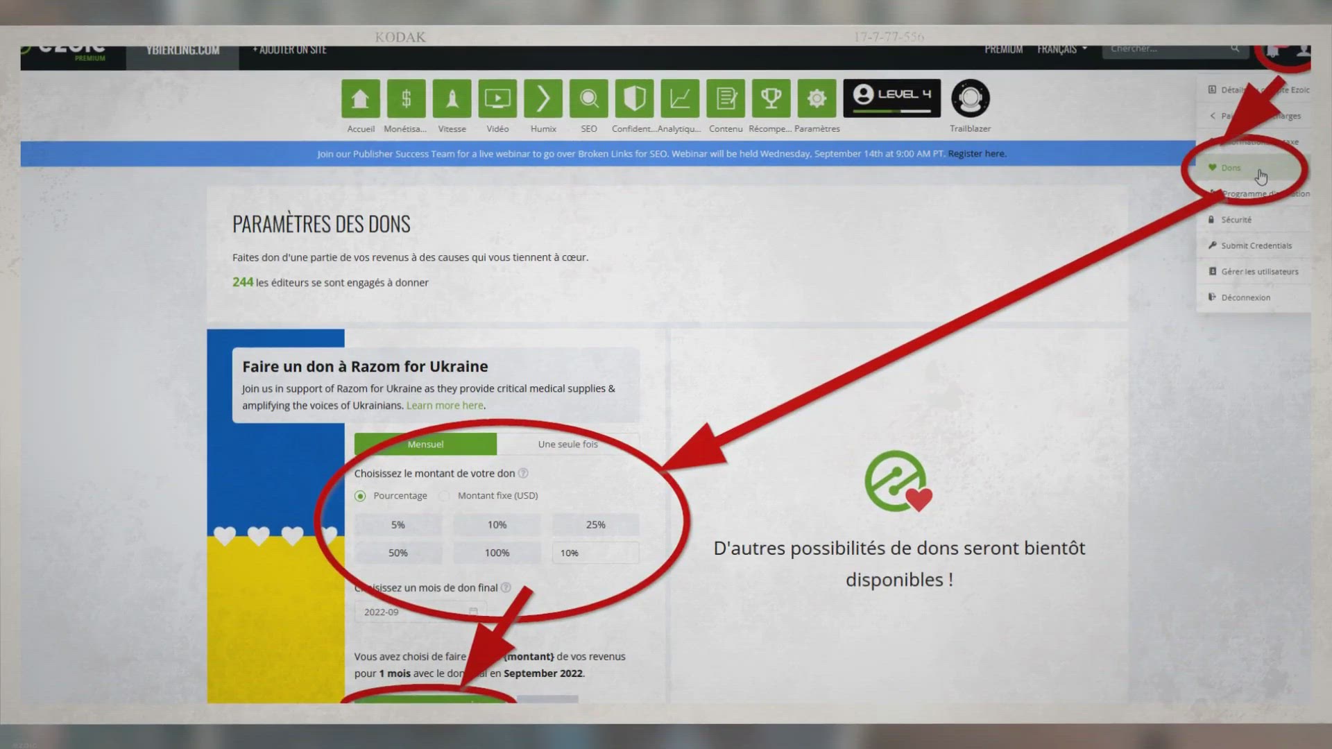 'Video thumbnail for Faites un site Web de promesse: rejoignez une promesse de 10% avec le portail de dons Ezoic'