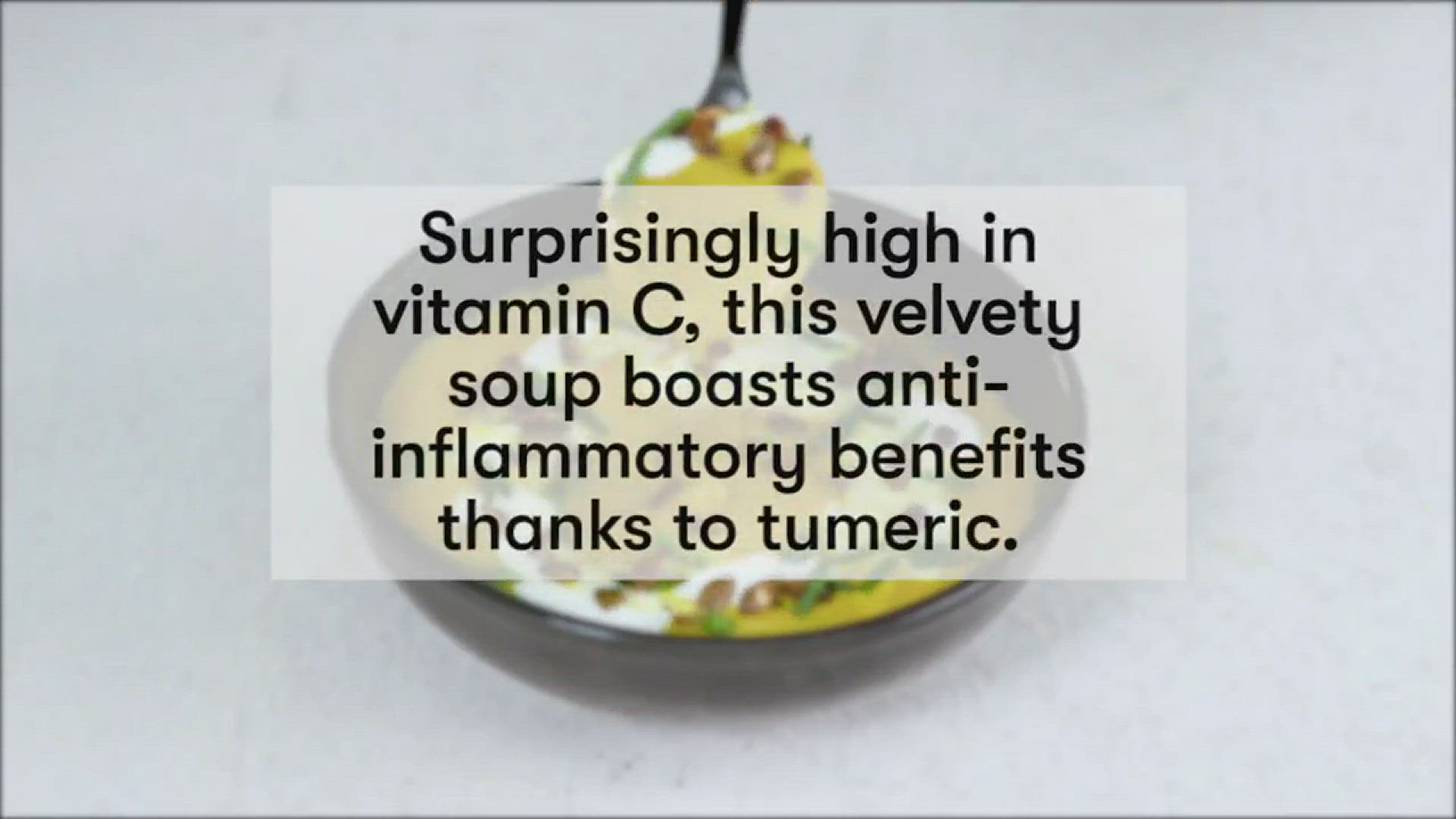 'Video thumbnail for Creamy Turmeric Cauliflower Soup'