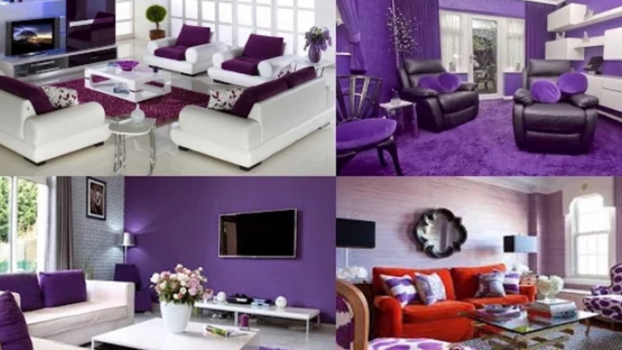 'Video thumbnail for purple colour combination for living room'