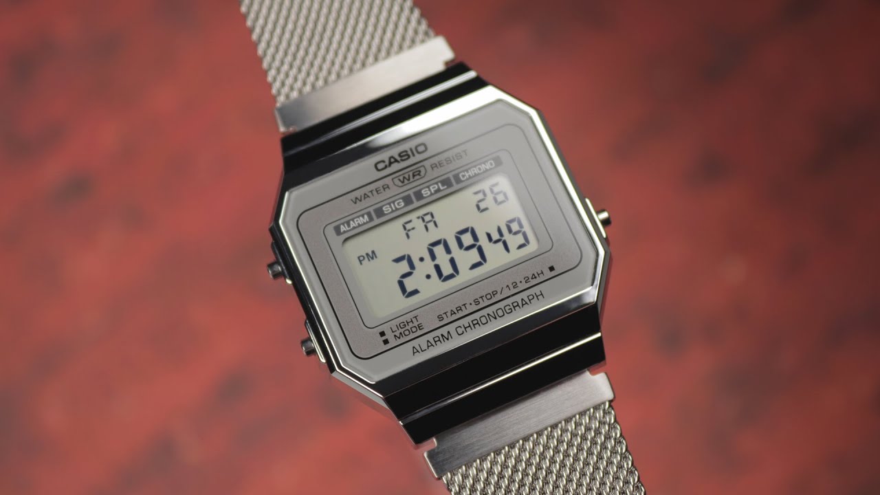 Casio A700 Series Watch in Stainless Steel Gold