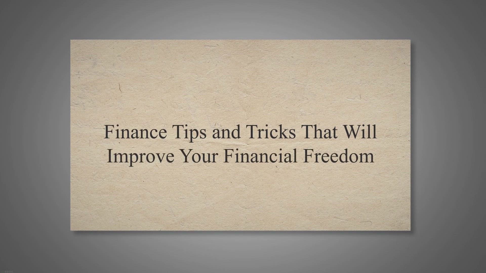 'Video thumbnail for Finance Tips and Tricks That Will Improve Your Financial Freedom'