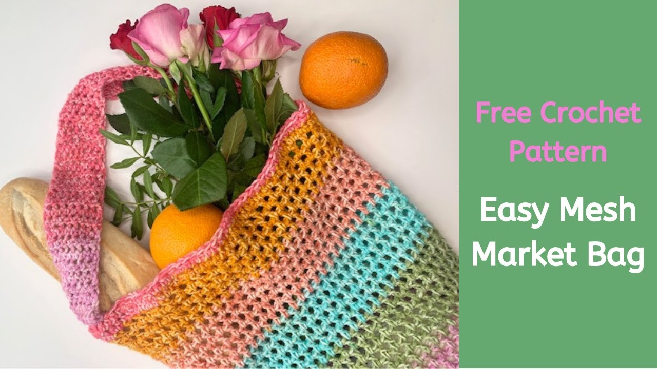 'Video thumbnail for How to crochet a market bag'