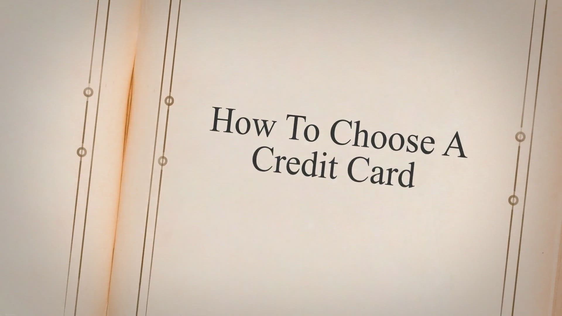 'Video thumbnail for How To Choose A Credit Card'