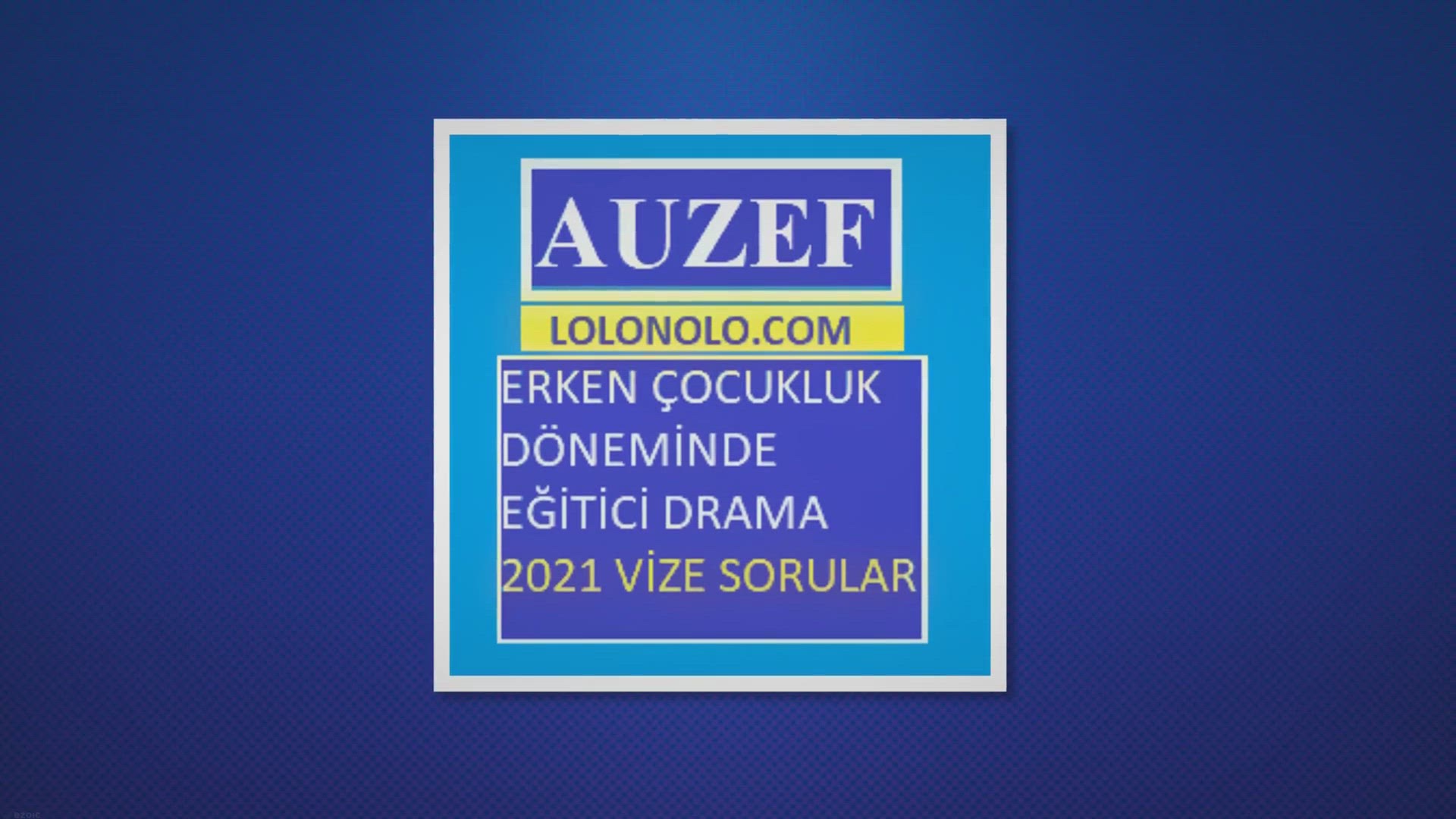 'Video thumbnail for Erken Çocukluk Döneminde Eğitici Drama 2021 Vize Soruları'