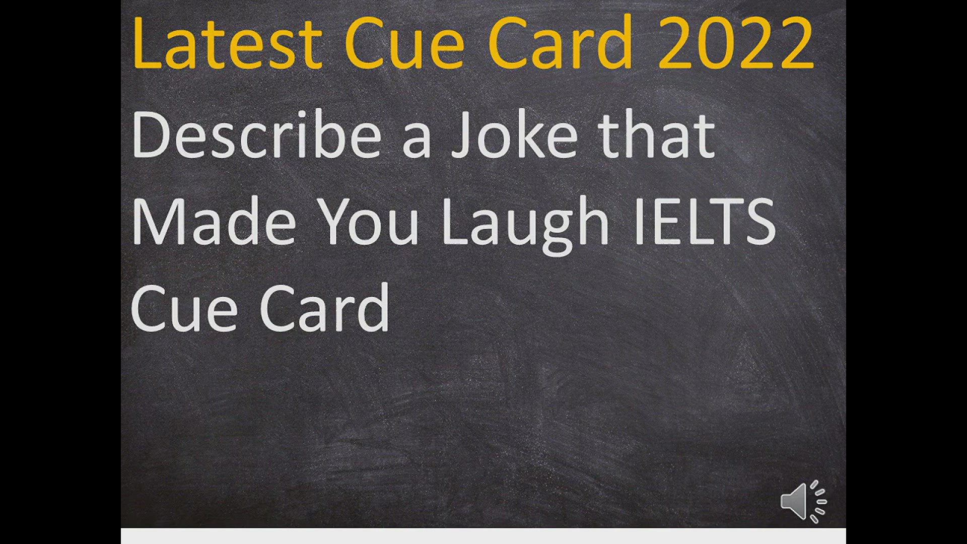 Video thumbnail for Describe a Joke that Made You Laugh IELTS Cue Card