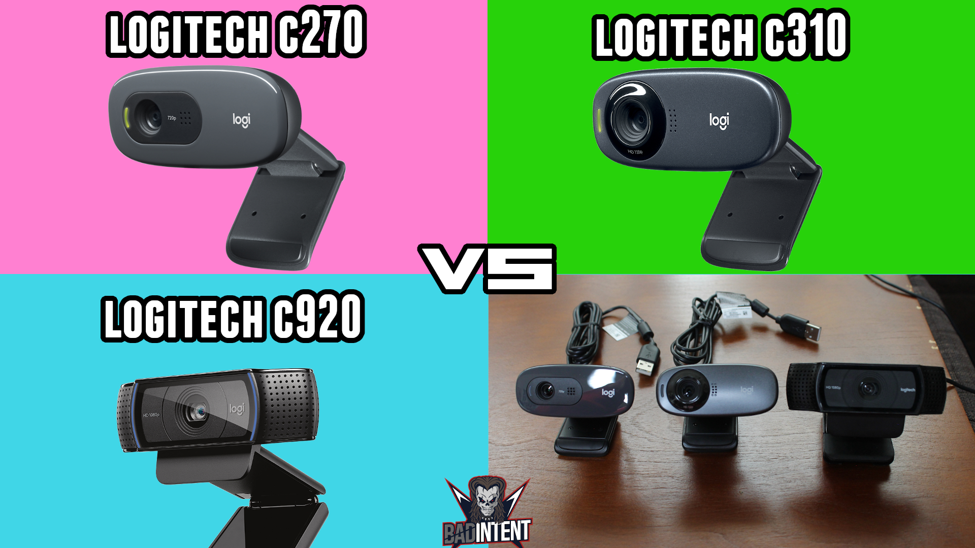 Logitech C270 vs vs C920 Stream Tech Reviews by BadIntent