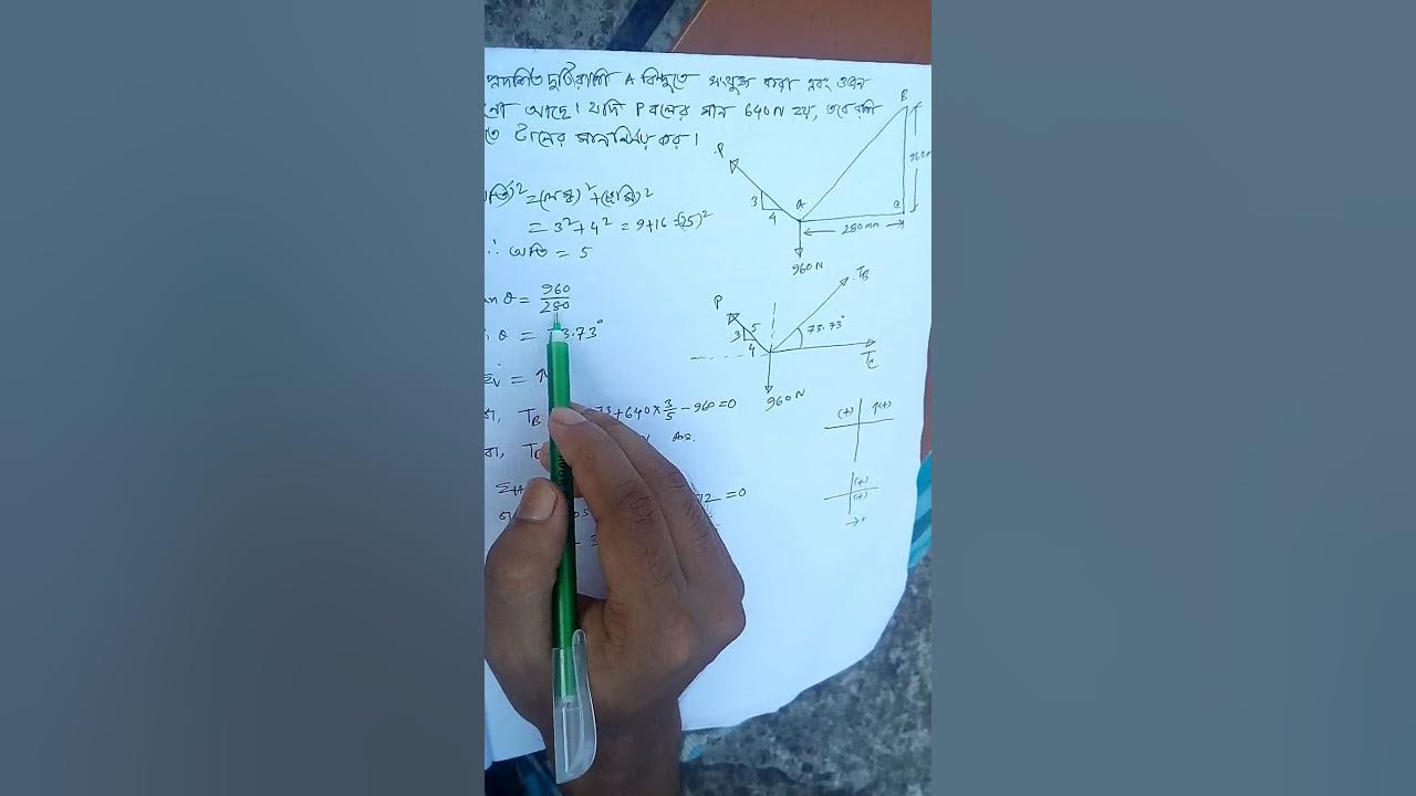 Video thumbnail for বলের সুত্র Law of Forces  গানিতিক সমাধান টান বল নির্নয় Ep-01