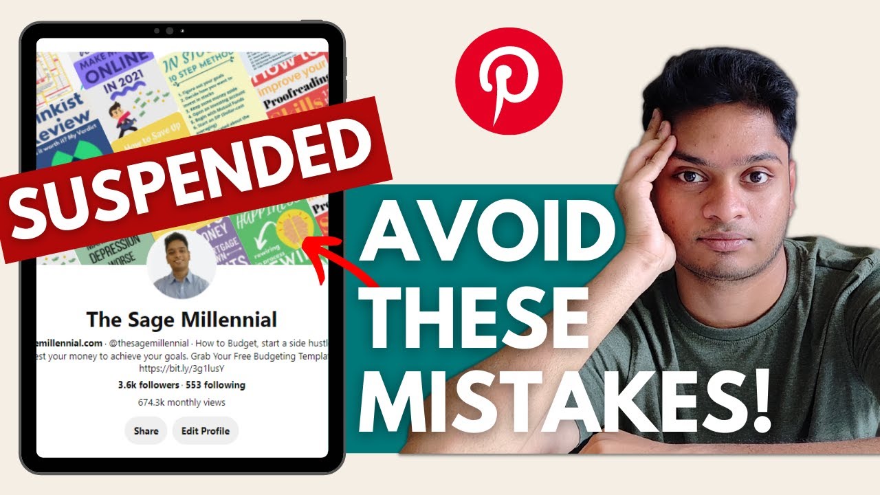 'Video thumbnail for 8 Mistakes To Avoid Getting Your Pinterest Account Suspended: Hereβs What I Did!'