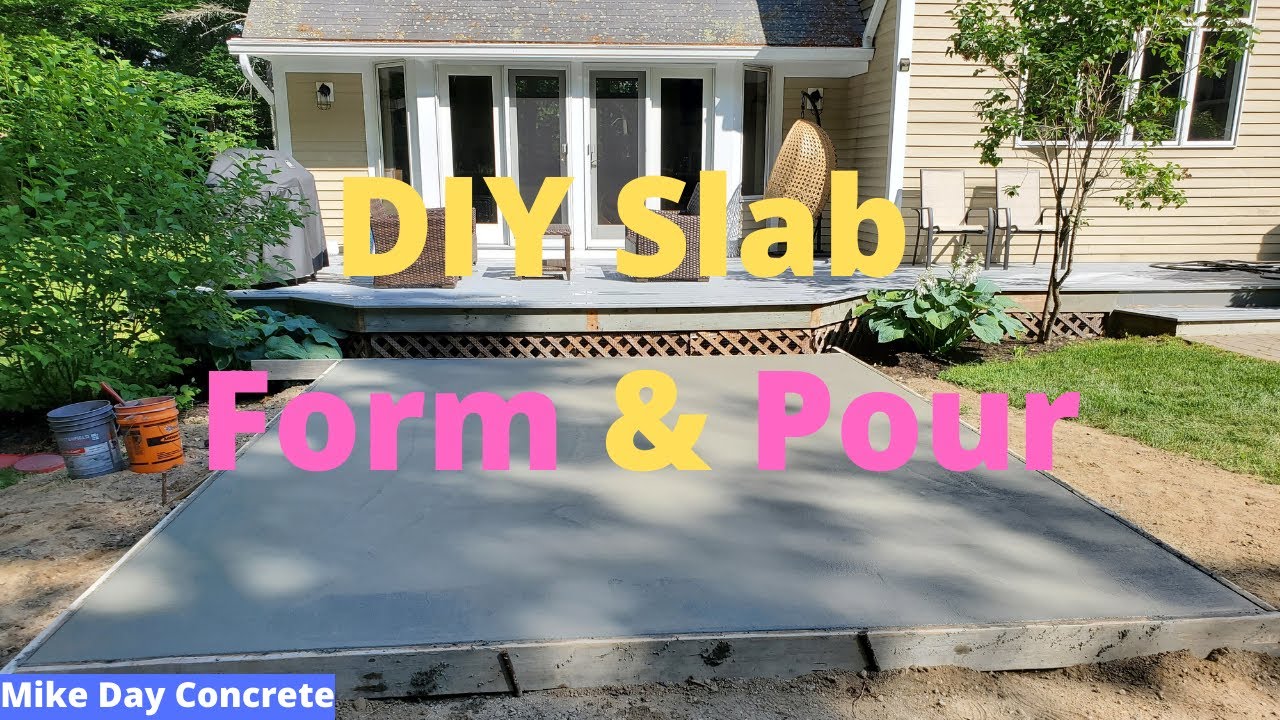 'Video thumbnail for DIY Concrete Slab For A Shed or Patio (How to Form and Pour a 15' x 12' slab)'