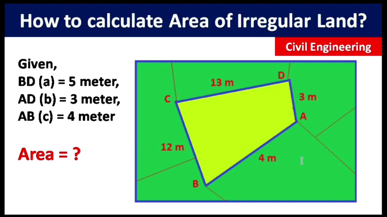 Video thumbnail for How to Calculate Area of Irregular Land or Plot Step by Step