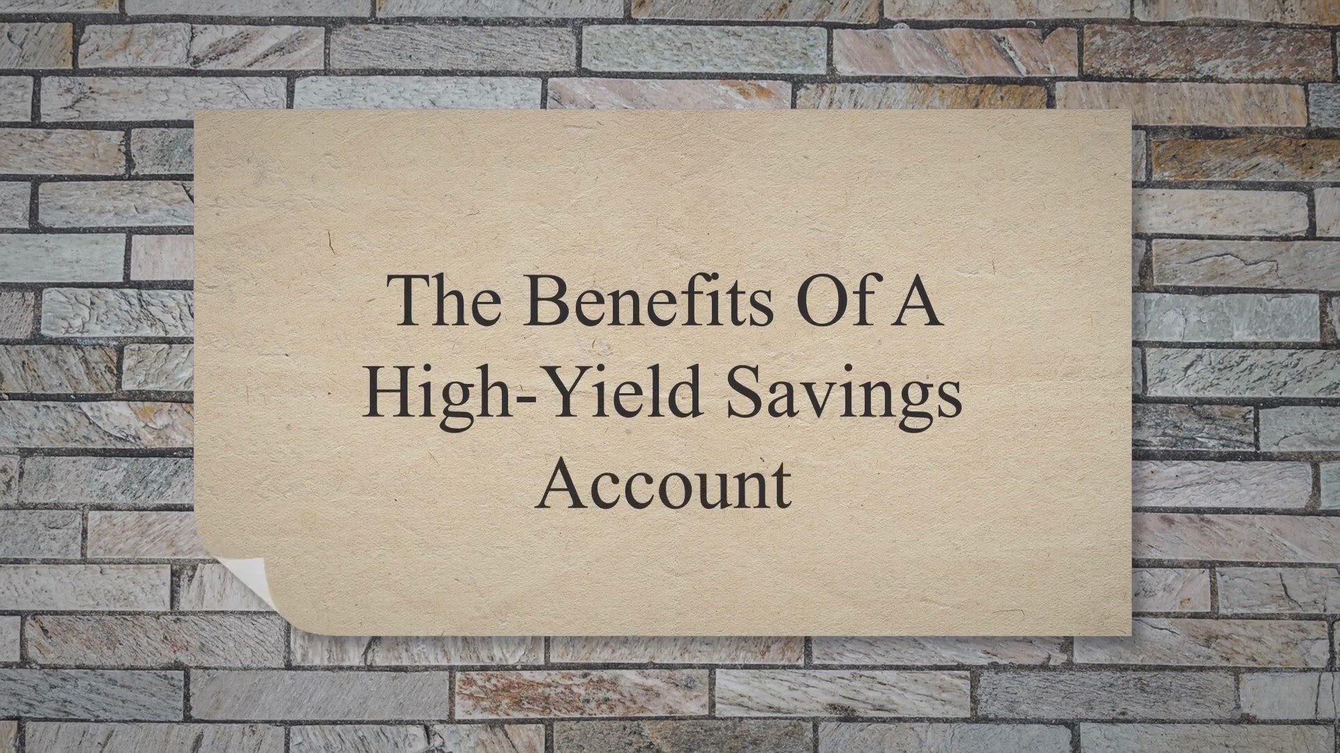 'Video thumbnail for The Benefits Of A High-Yield Savings Account'