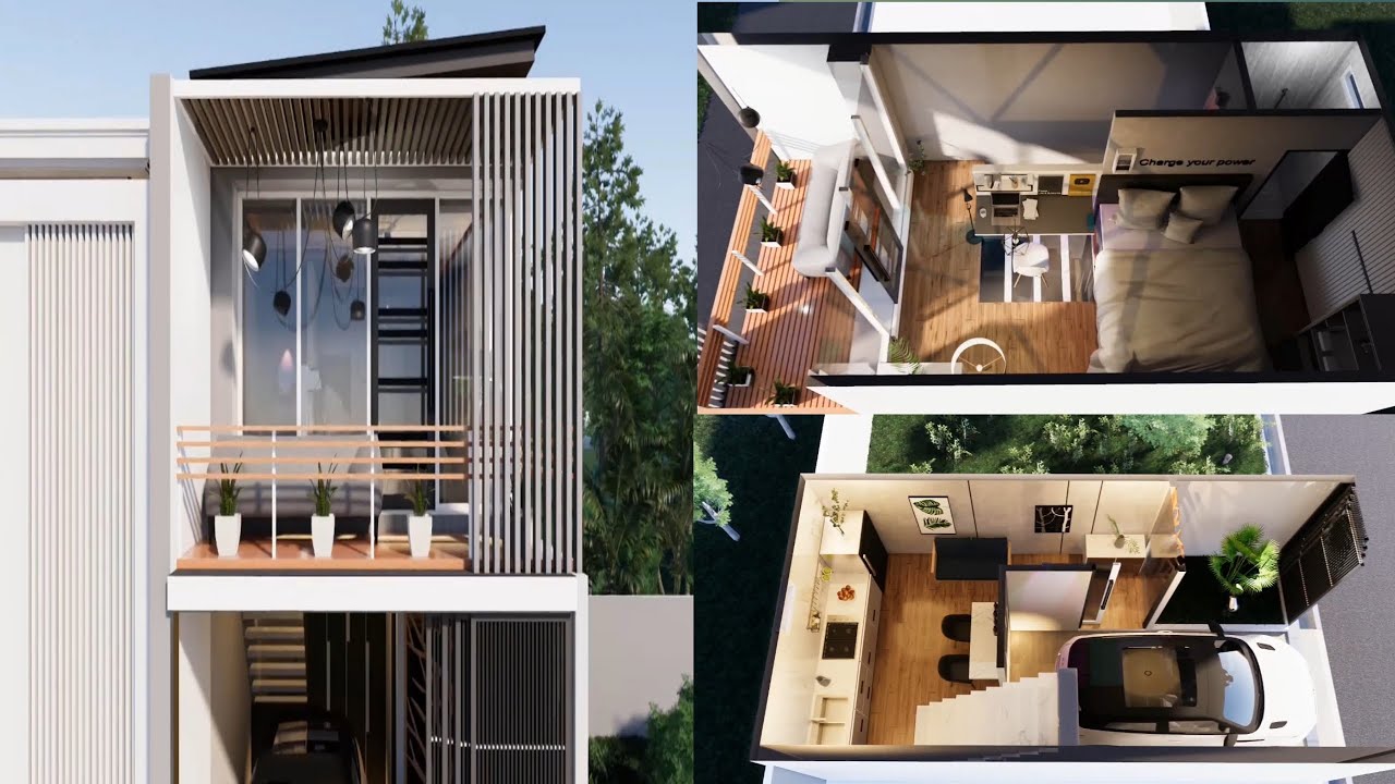 'Video thumbnail for Small House Design With Balcony | 4x8m'