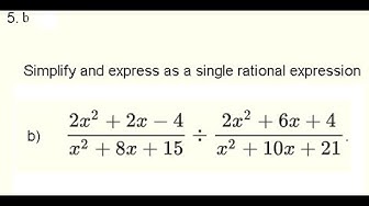 'Video thumbnail for Divide and Simplify Rational Expressions - Grade 11'