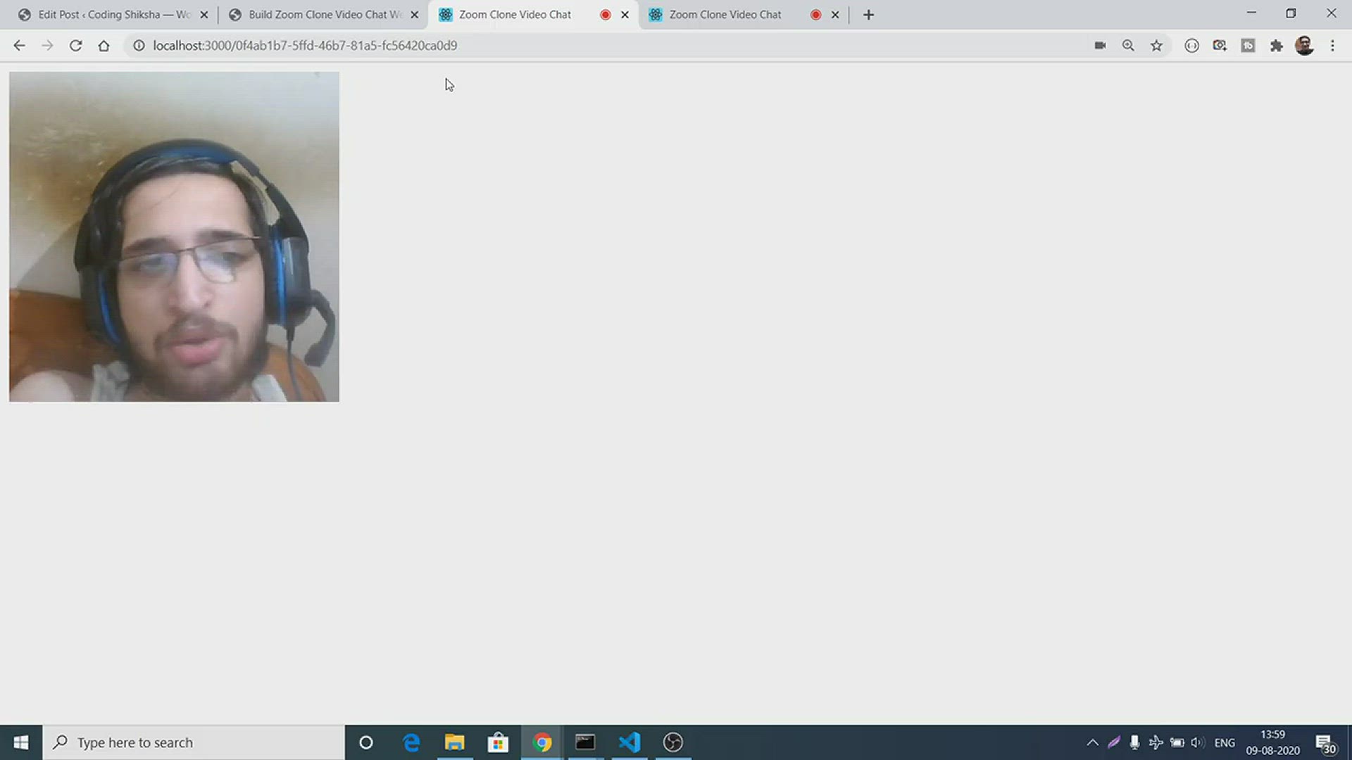 Video thumbnail for Build Zoom Clone Video Chat Web App in Node.js Express and Socket.io Using WebRTC and PeerJS Library