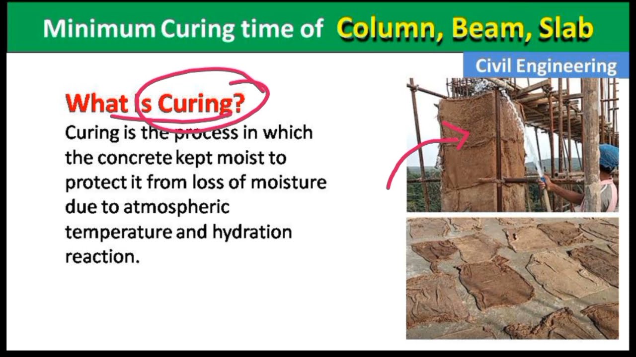Video thumbnail for Minimum Curing Time of Column, Beam and Slab | Types of Curing
