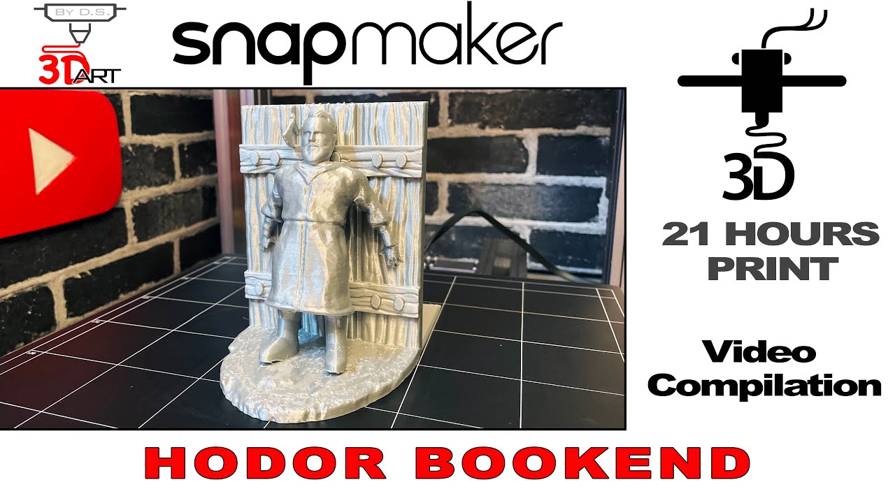 Video thumbnail for Hodor Bookend - 3D Print Time Lapse. Snapmaker 2.0