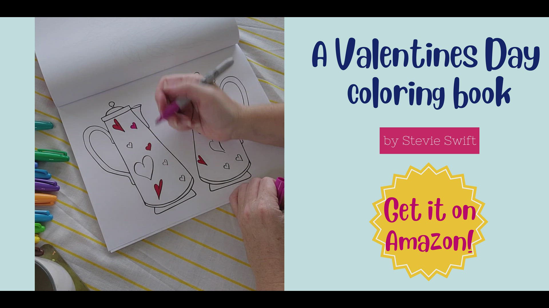 'Video thumbnail for Valentines Day Coloring Video Coffee Pots'