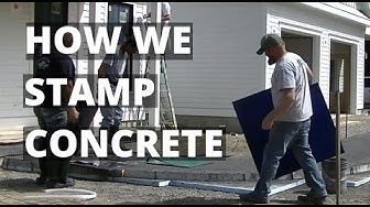 'Video thumbnail for How To Stamp A Concrete Walkway | Ashlar Slate Stamped Concrete'