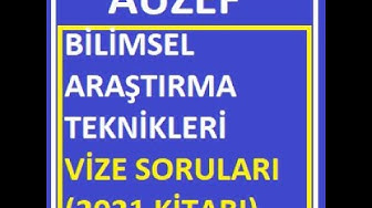 'Video thumbnail for Bilimsel Araştırma Teknikleri Vize Soruları (2021-22 Kitabı) 22.Sorunun Cevabı: D:)  J. Goody'