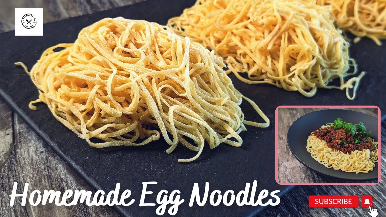 'Video thumbnail for Homemade Chinese Egg Noodles with Kitchenaid Mixer | 3 Ingredients ONLY @mrs5cookbook'