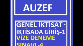 'Video thumbnail for Genel İktisat/İktisada Giriş-1 Vize Deneme Sınavı -4'