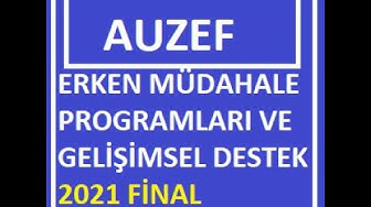 'Video thumbnail for Erken Müdahale Programları Ve Gelişimsel Destek 2021 Final Soruları'